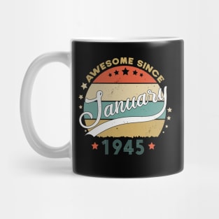 Awesome Since january 1945 Birthday Retro Sunset Vintage Funny Gift For Birthday Mug